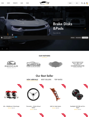 Car accessories store by DigzyTech